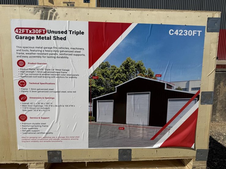 #131-•-triple-garage-metal-shed---42'-x-30'---sdl4230tgm-image-2