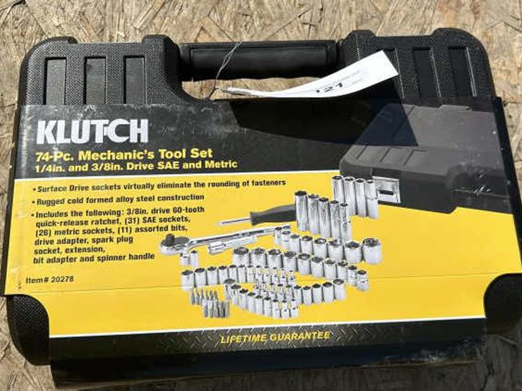 #121-•-klutch-74pc-mechanic-tool-set-1/4"-&-3/8"-drive-image-1