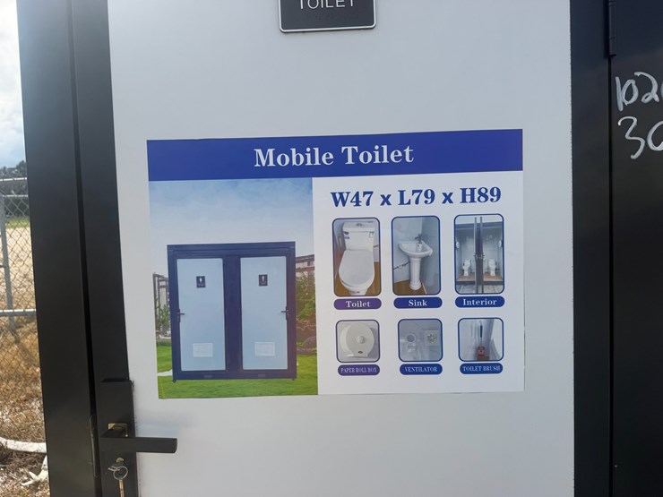 #8357-•-appears-unused-mobile-double-toilet-white-w/-black-frame-image-3