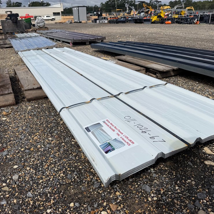 #8370 • Appears Unused White Metal Roof Panels