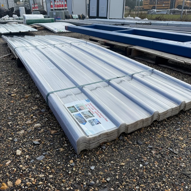 #8379 • Appears Unused Corrugated Polycarbonate Roof Panel in Clear