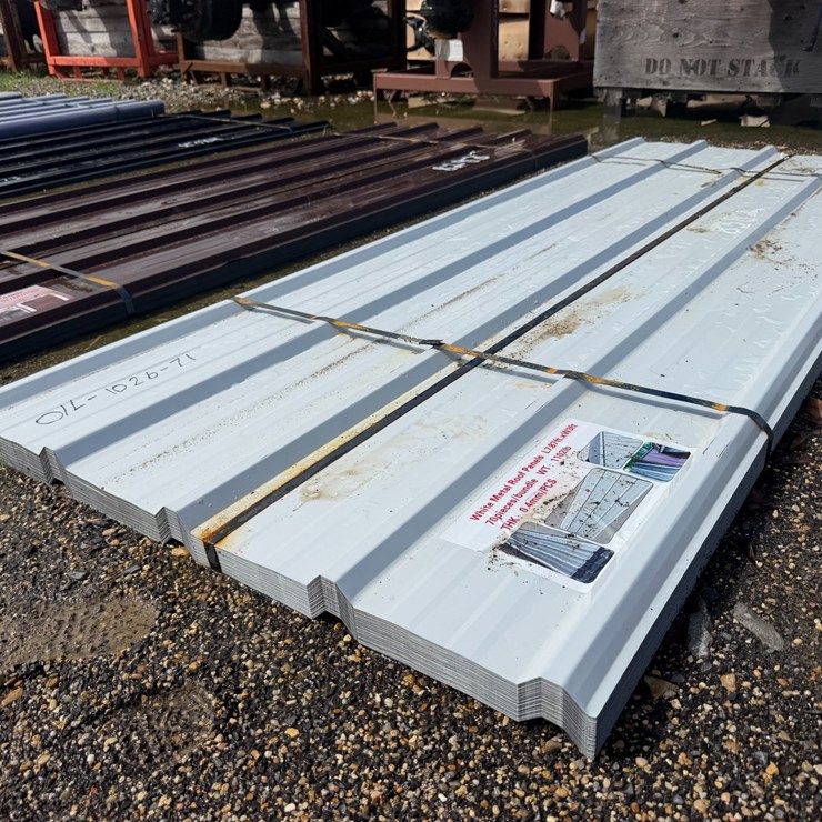 #8382 • Appears Unused White Metal Roof Panels