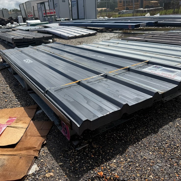 #8381 • Appears Unused Grey Metal Roof Panels