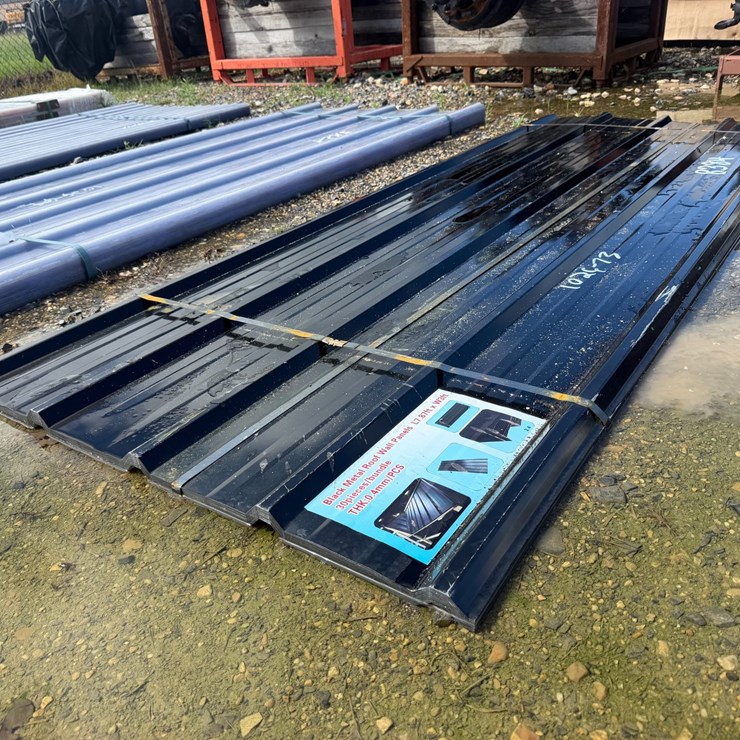 #8384 • Appears Unused Black Metal Roof Panels
