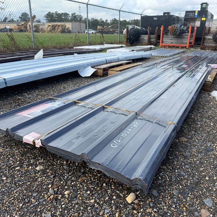 #8377 • Appears Unused Grey Metal Roof Panels