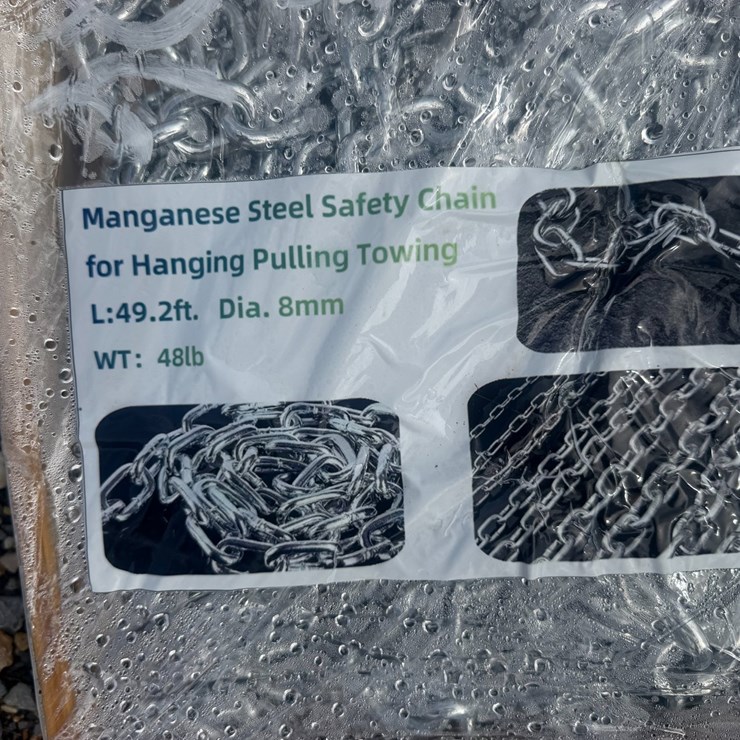 #8365 • Manganese Steel Safety Chain for Hanging Pulling Towing L:49.2’ft.