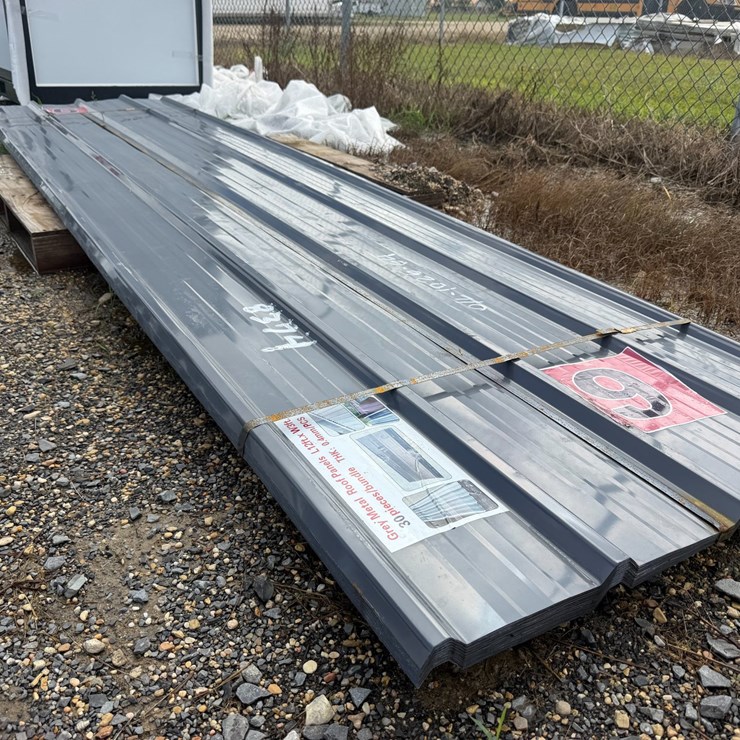 #8374 • Appears Unused Grey Metal Roof Panels