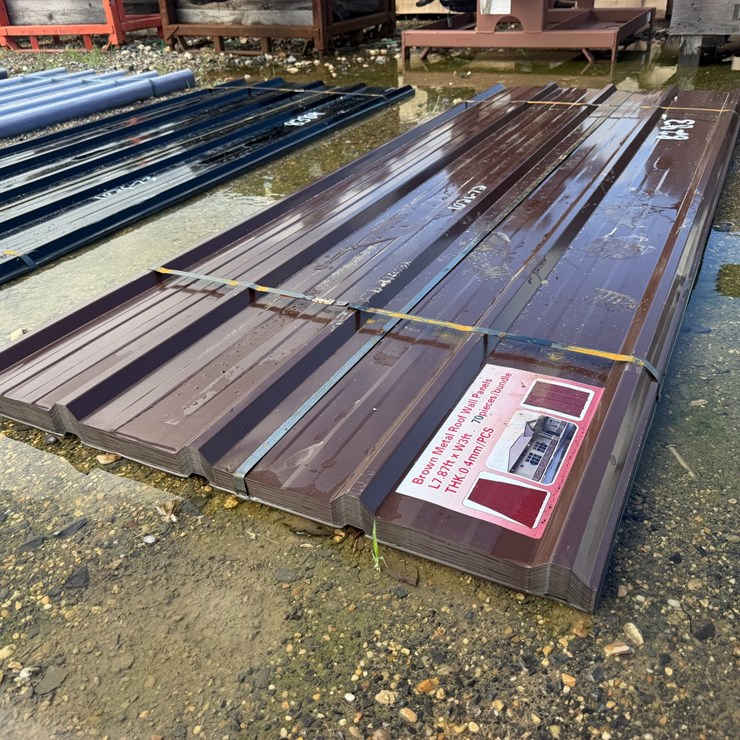 #8383 • Appears Unused Brown Metal Roof Panels