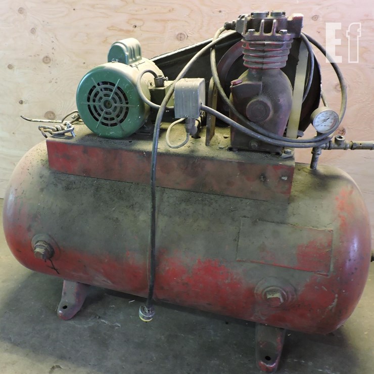 HORIZONTAL AIR COMPRESSOR, 110 VOLT, WORKING, MAY