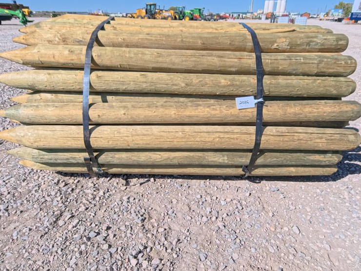 #2038-•-new-4-5-inch-x-6.5ft-treated-wooden-fence-posts-(70-count)-image-2