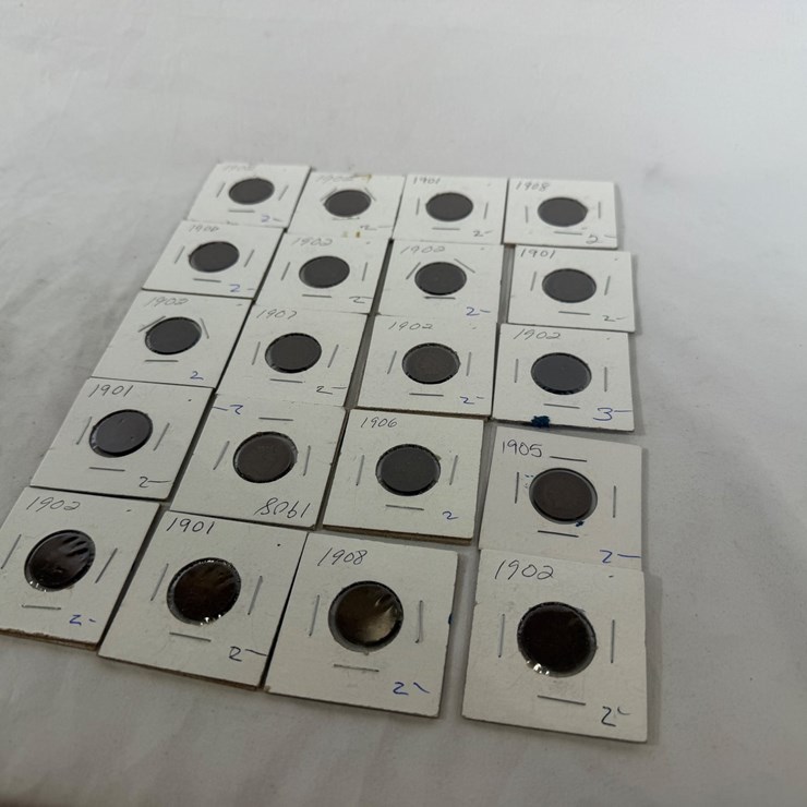 #40144 • (20) 1901-1908 INDIAN HEAD PENNIES