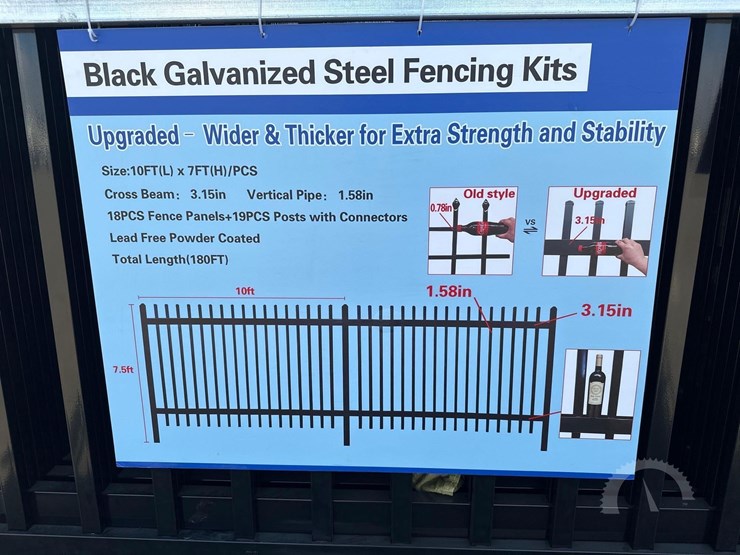 180-foot-black-galvanized-steel-fencing-kit-image-3