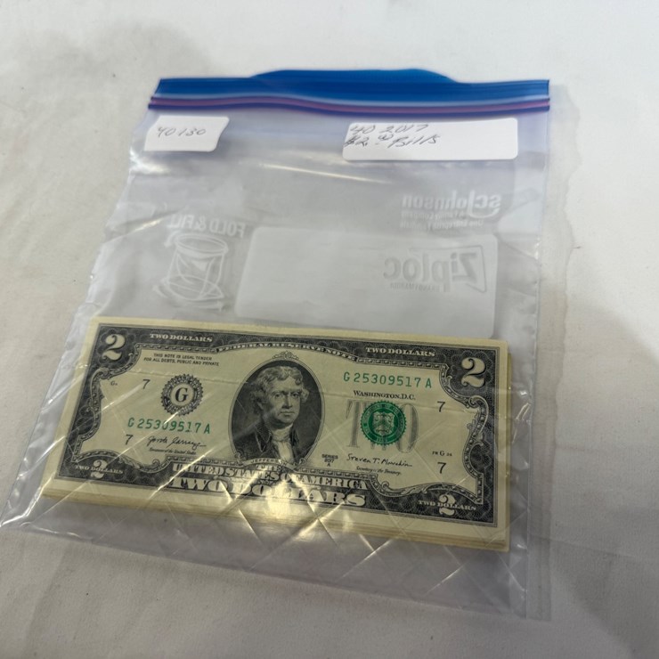 #40130 • (40) 2017 UNCIRCULATED TWO DOLLAR BILLS