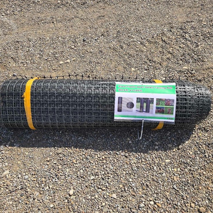 BLACK PLASTIC MESH SAFETY FENCING ROLL