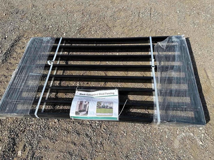 (5)-panel-black-galvanized-steel-fencing-image-1