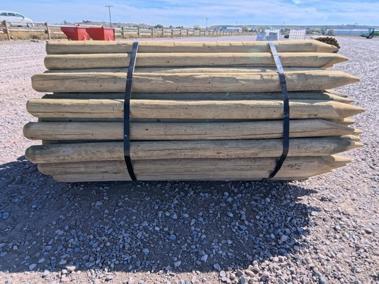 #2037-•-new-4-5-inch-x-6.5ft-treated-wooden-fence-posts-(70-count)-image-3