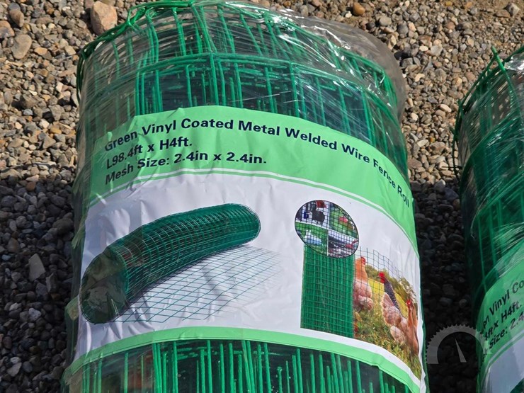 qty.-(2)-green-vinyl-coated-metal-welded-wire-fenc-image-2