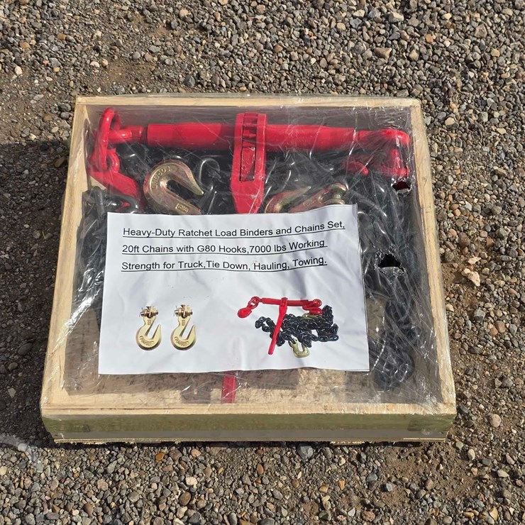 HEAVY-DUTY RATCHET LOAD BINDERS AND CHAINS SET