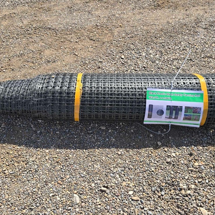 BLACK PLASTIC MESH SAFETY FENCING ROLL