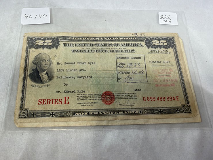 #40140-•-(2)-twenty-five-dollar-savings-bond-image-3
