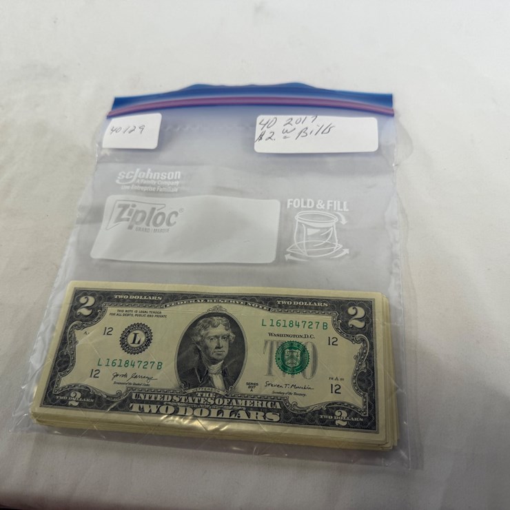 #40129 • (40) 2017 UNCIRCULATED TWO DOLLAR BILLS