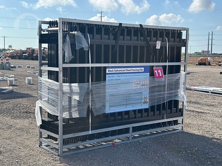 180-foot-black-galvanized-steel-fencing-kit-image-1