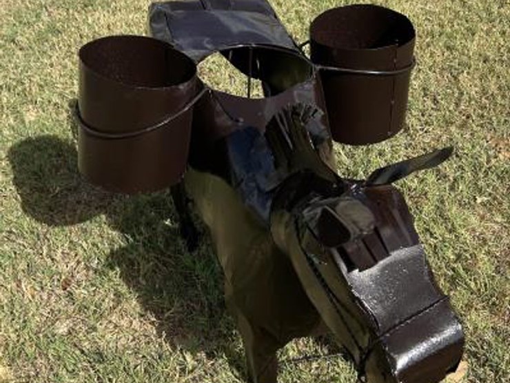 #178-•-metal-art---donkey-w/3-flower-pot-holders-image-2