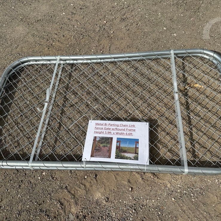 METAL BI-PARTING CHAIN LINK FENCE GATE