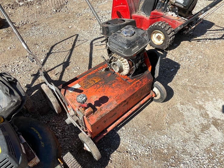 #1845-•-craftsman-gas-powered-push-mower-and-husqvarna-walk-behind-leaf-thatcher-for-parts-only-image-3