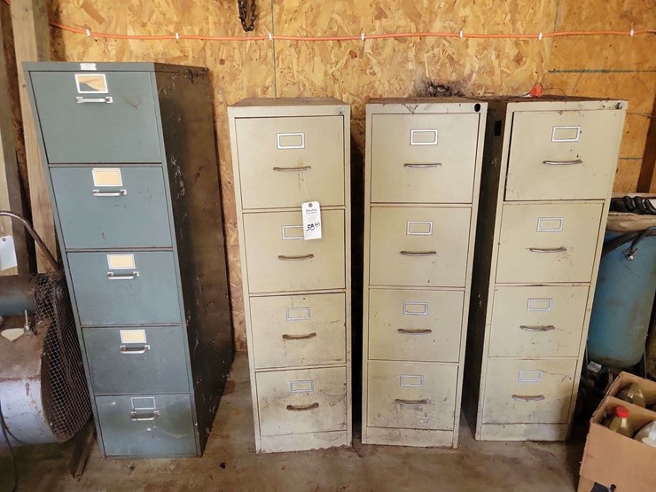 group-of-four-four-drawer-metal-filing-cabinets-image-1