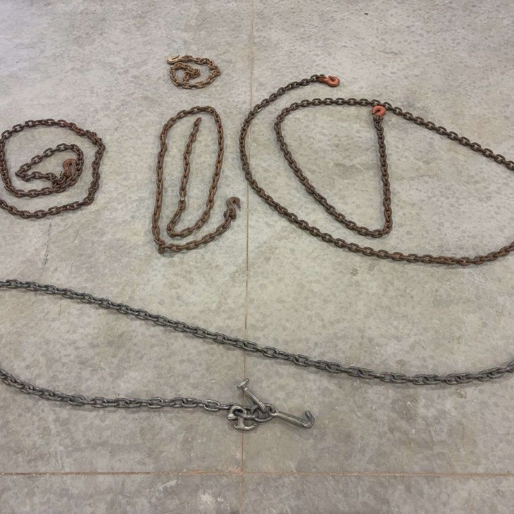 Lot of 5/16” Chains (1-14’, 1-8’6”, 1-10’, 1-7’, 1-3’)