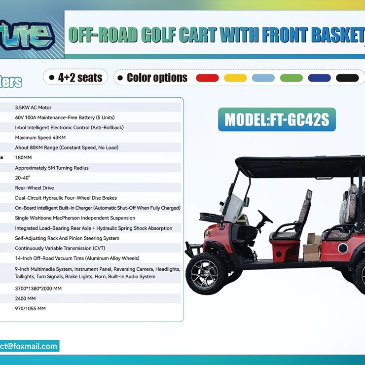 SL-GC42S Off-Road Golf Cart ... You are bidding on the top white cart