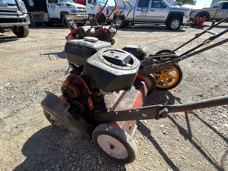 #1845-•-craftsman-gas-powered-push-mower-and-husqvarna-walk-behind-leaf-thatcher-for-parts-only-image-7
