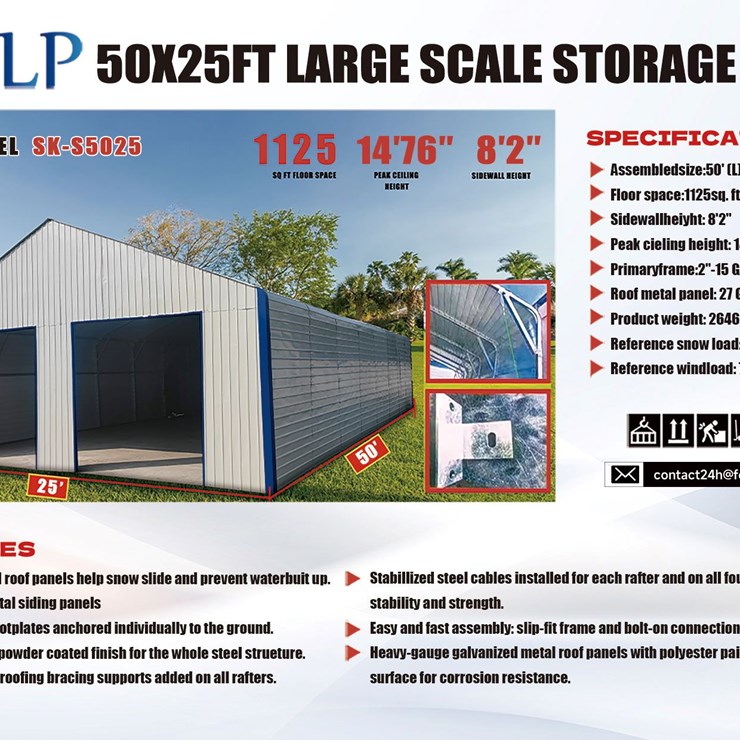 SKLP 50 X 25FT LARGE SCALE STORAGE SHED