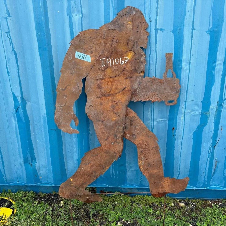 Bigfoot with bottle Metal Decorative Yard Art