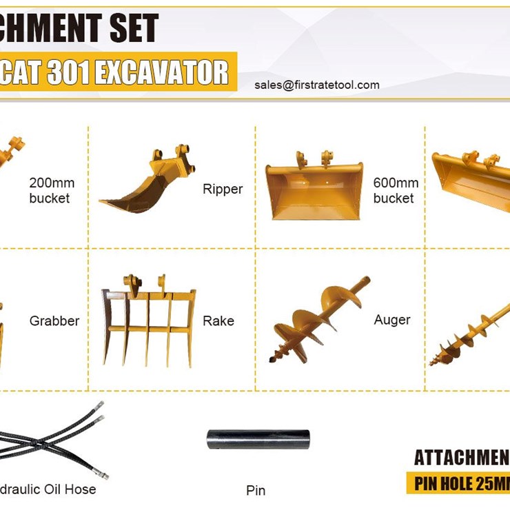 QTY (8) CAT 301 Excavator Attachment ... see description