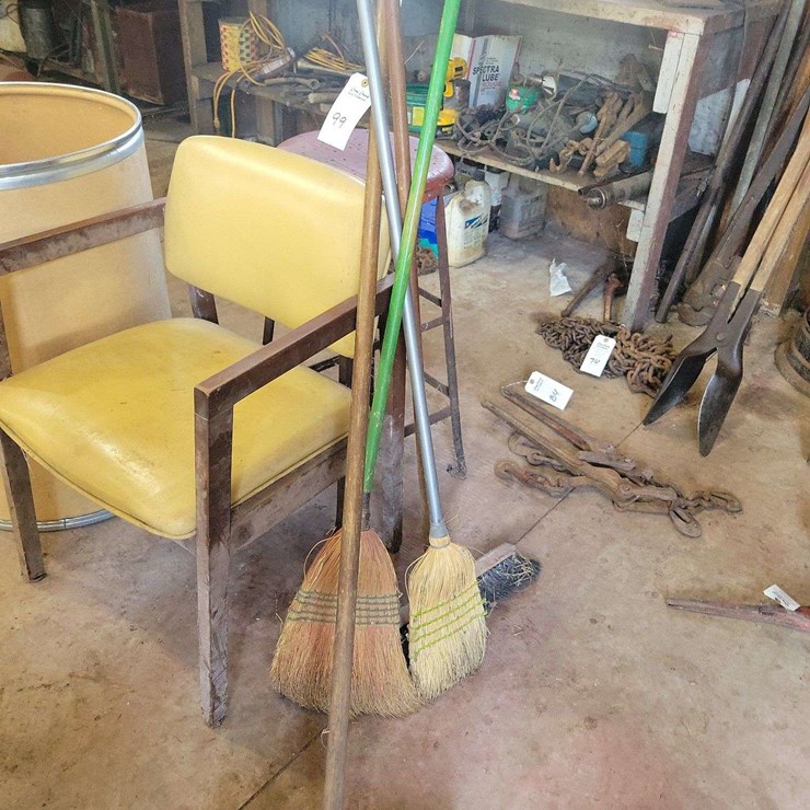 Assorted Brooms and Push Brooms Group