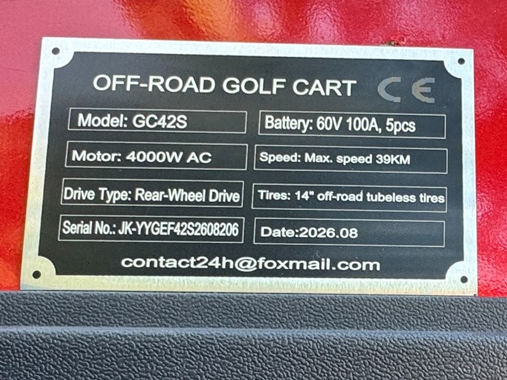 sl-gc42s-off-road-golf-cart-...-you-are-bidding-on-the-top-red-cart-image-3