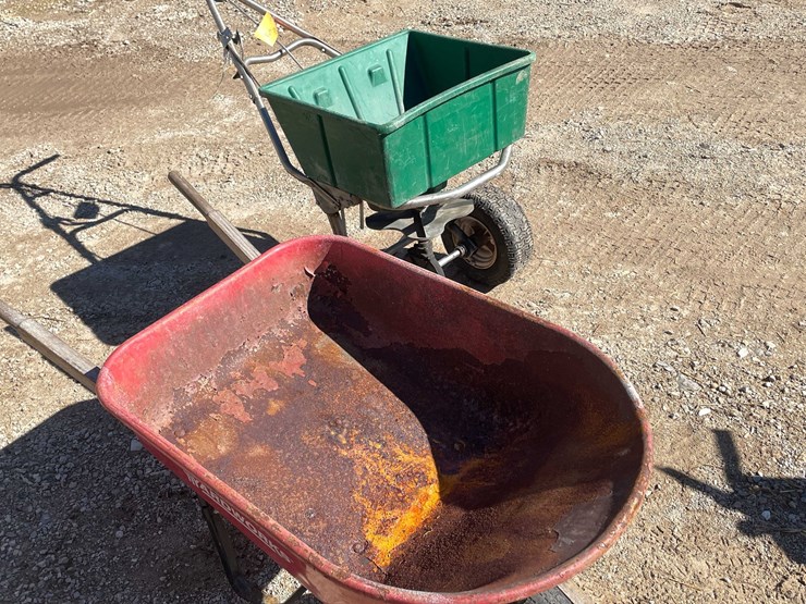 #1843-•-poly-seed-spreader-and-yardworks-metal-wheelbarrow-image-4