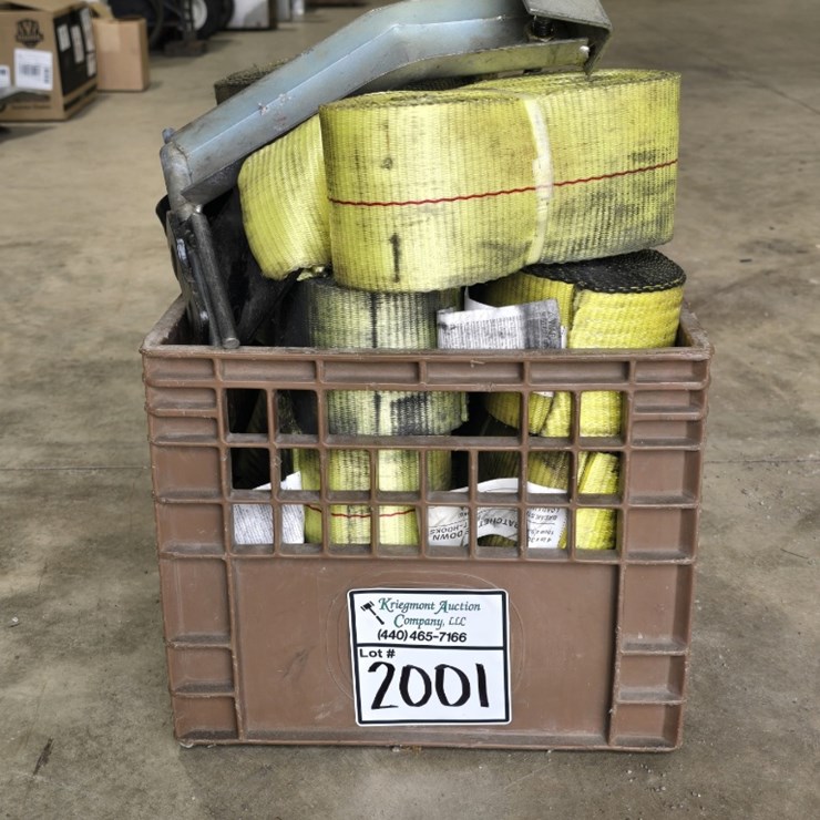 Crate of ratchet straps