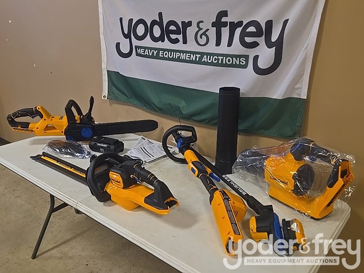 unused-6-pc-cub-cadet-tool-kit-c/w-ht24e-hedge-trimmer,-cs160e-cordless-chainsaw,-lb600e-leaf-blower,-st16e-string-trimmer,-battery-image-2