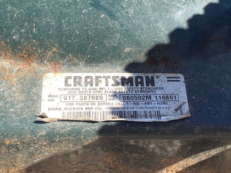 #1845-•-craftsman-gas-powered-push-mower-and-husqvarna-walk-behind-leaf-thatcher-for-parts-only-image-12