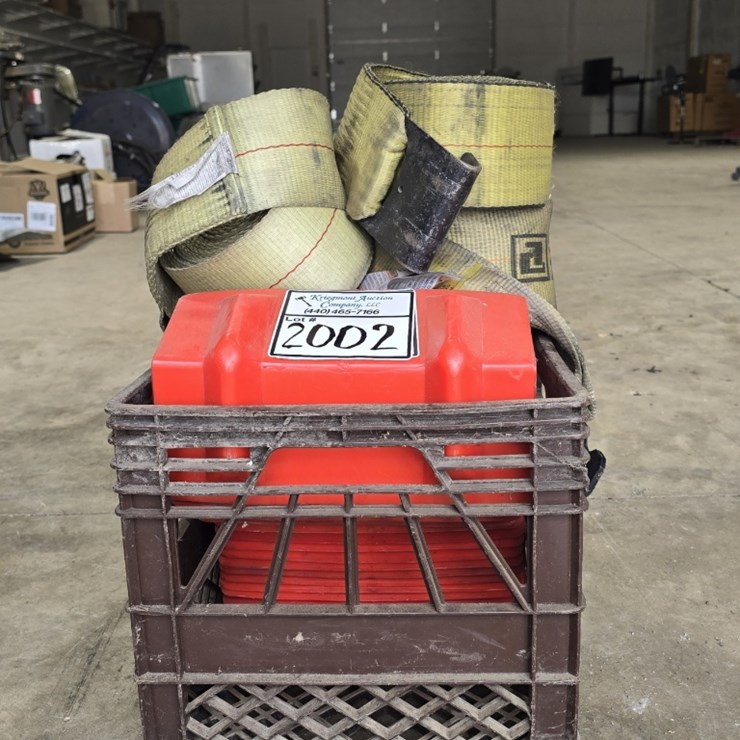 Crate of ratchet straps