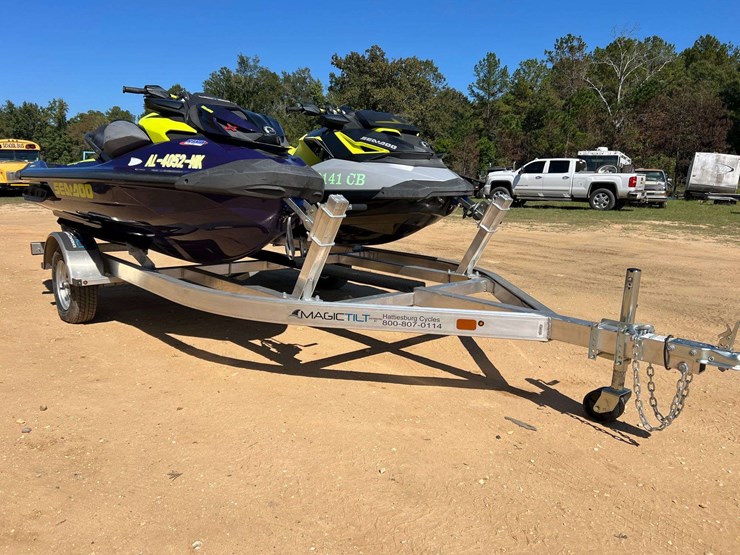 2019-sea-doo-gtr-x-230-&-2021-sea-doo-rxt-x-300-w/-2026-magic-tilt-dual-pwc-trailer-image-4