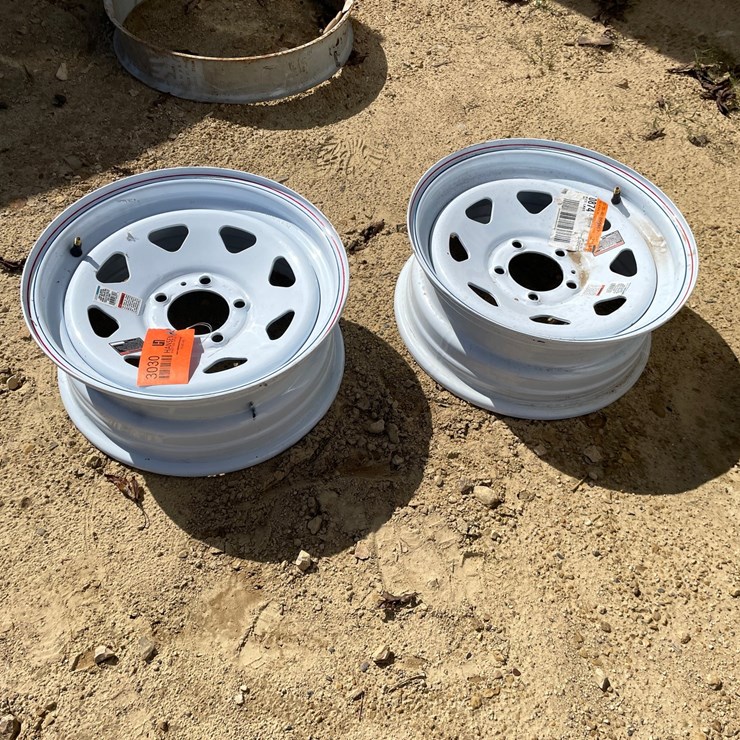 #3030 • (2) New 15" Trailer Rims