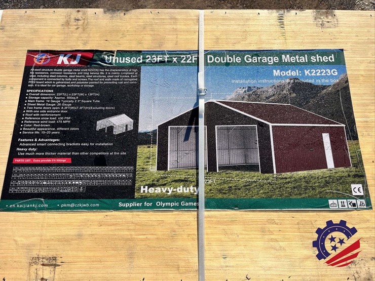 23ftx22ft-double-garage-metal-shed-2026-k2223g-unused-image-2