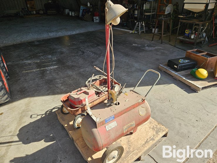 portable-air-tank,-jumper-cables,-and-radio-flyer-wagon-and-other-items-image-1