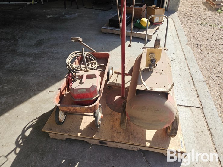 portable-air-tank,-jumper-cables,-and-radio-flyer-wagon-and-other-items-image-2