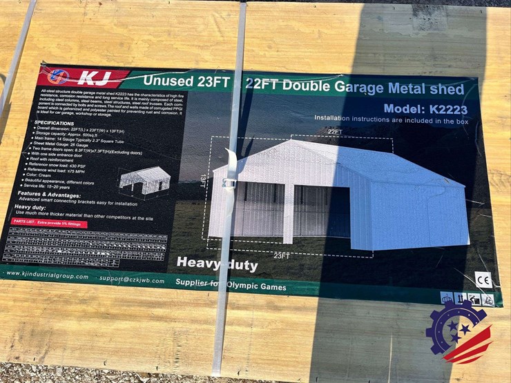 23ftx22ft-double-garage-metal-shed-2026-k2223-unused-image-2