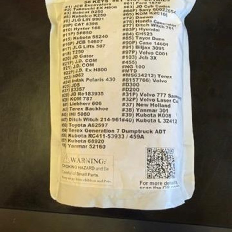 (58) Assorted Equipment and Machinery Keys